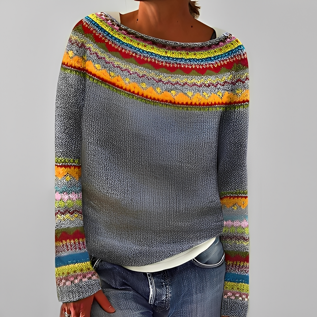 Liliane - Pull chic avec col rond