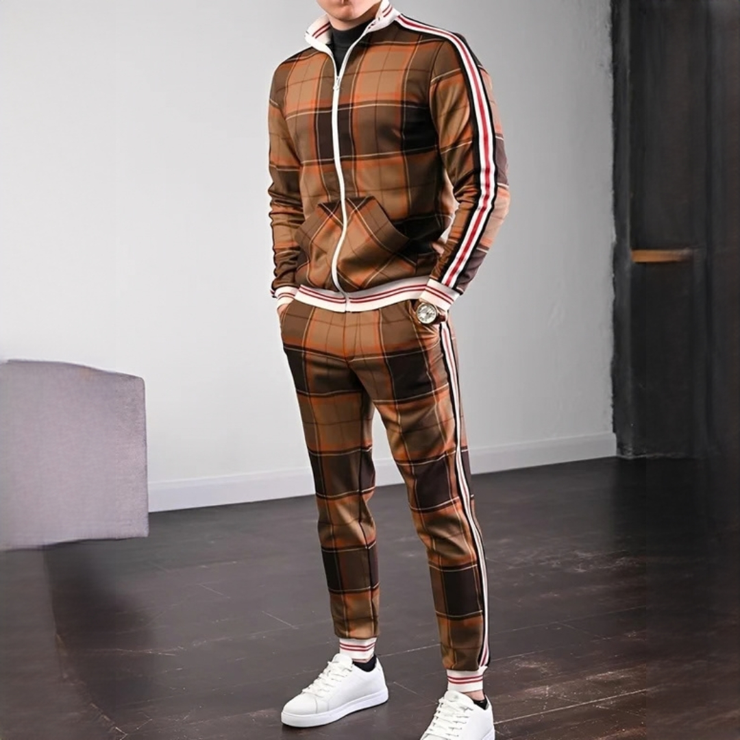 Neal - Ensemble stylisé de pantalon à motif de carreaux