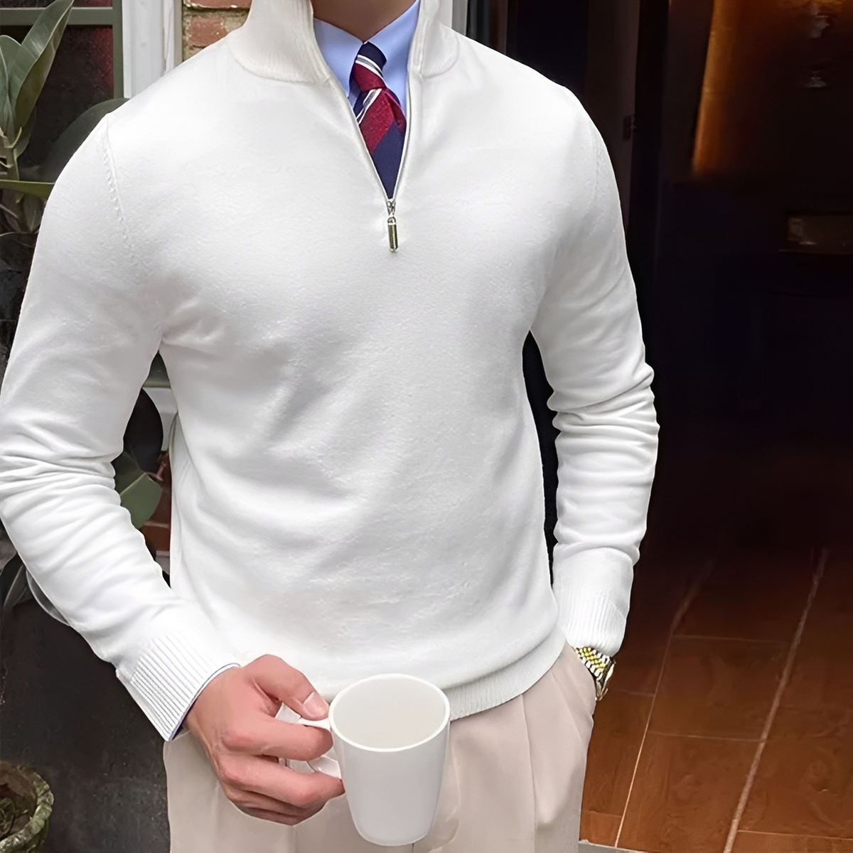 Sean - Pull chaud avec demi-zip