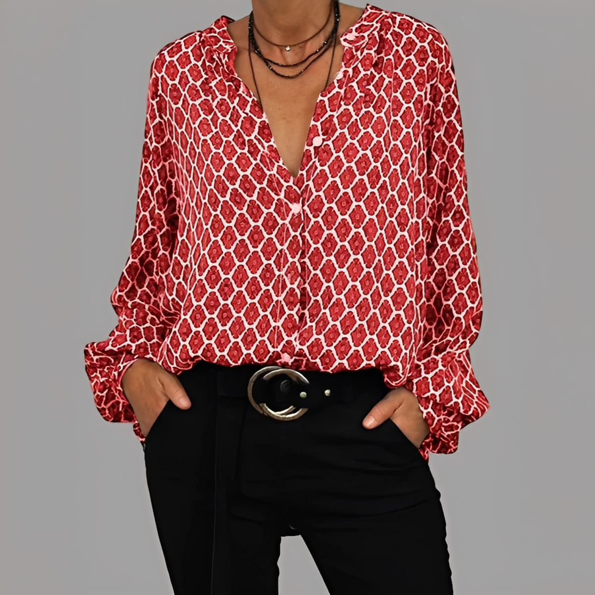 Lena - Chemisier chic avec col en V