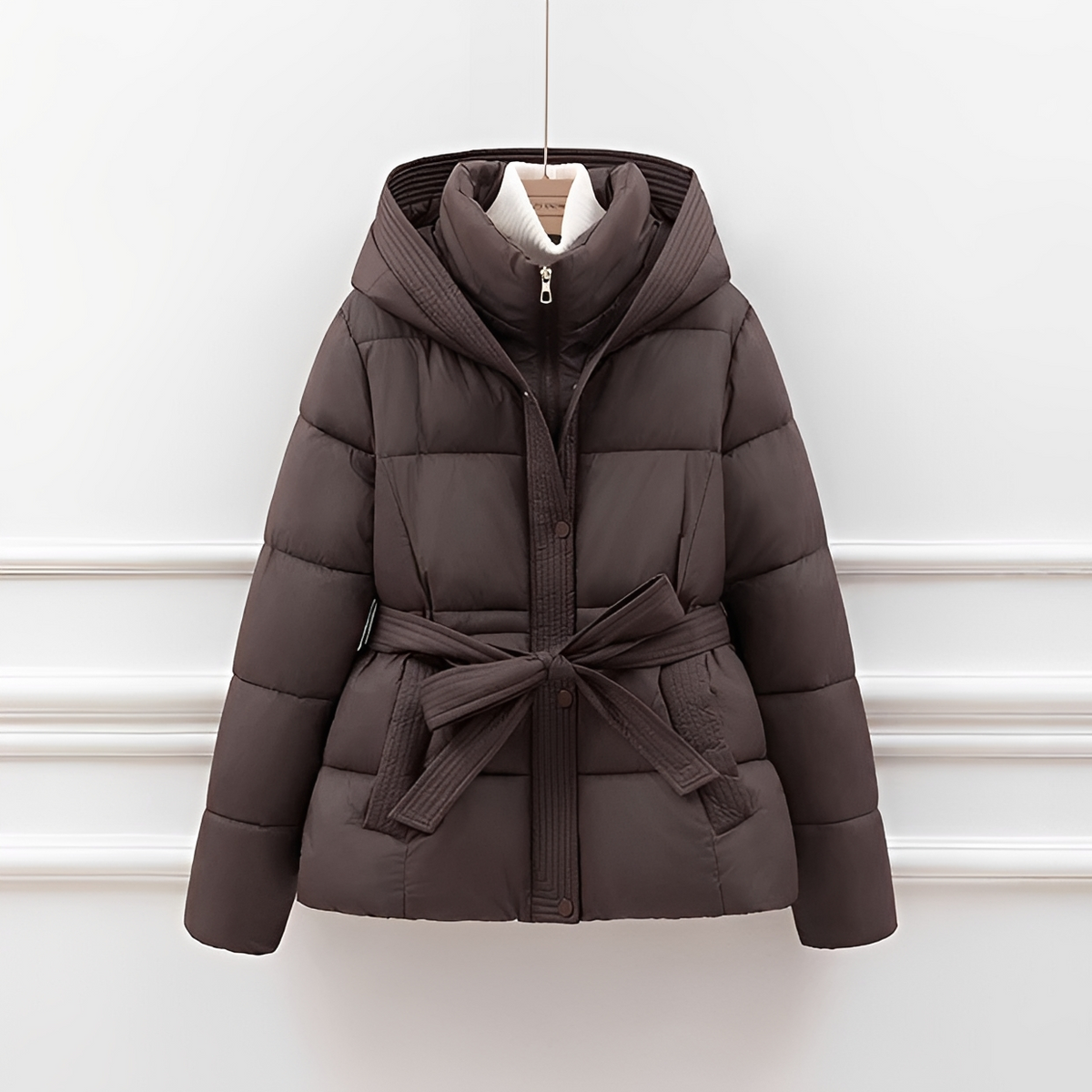 Jackalyn - Manteau confortable avec capuche et ceinture