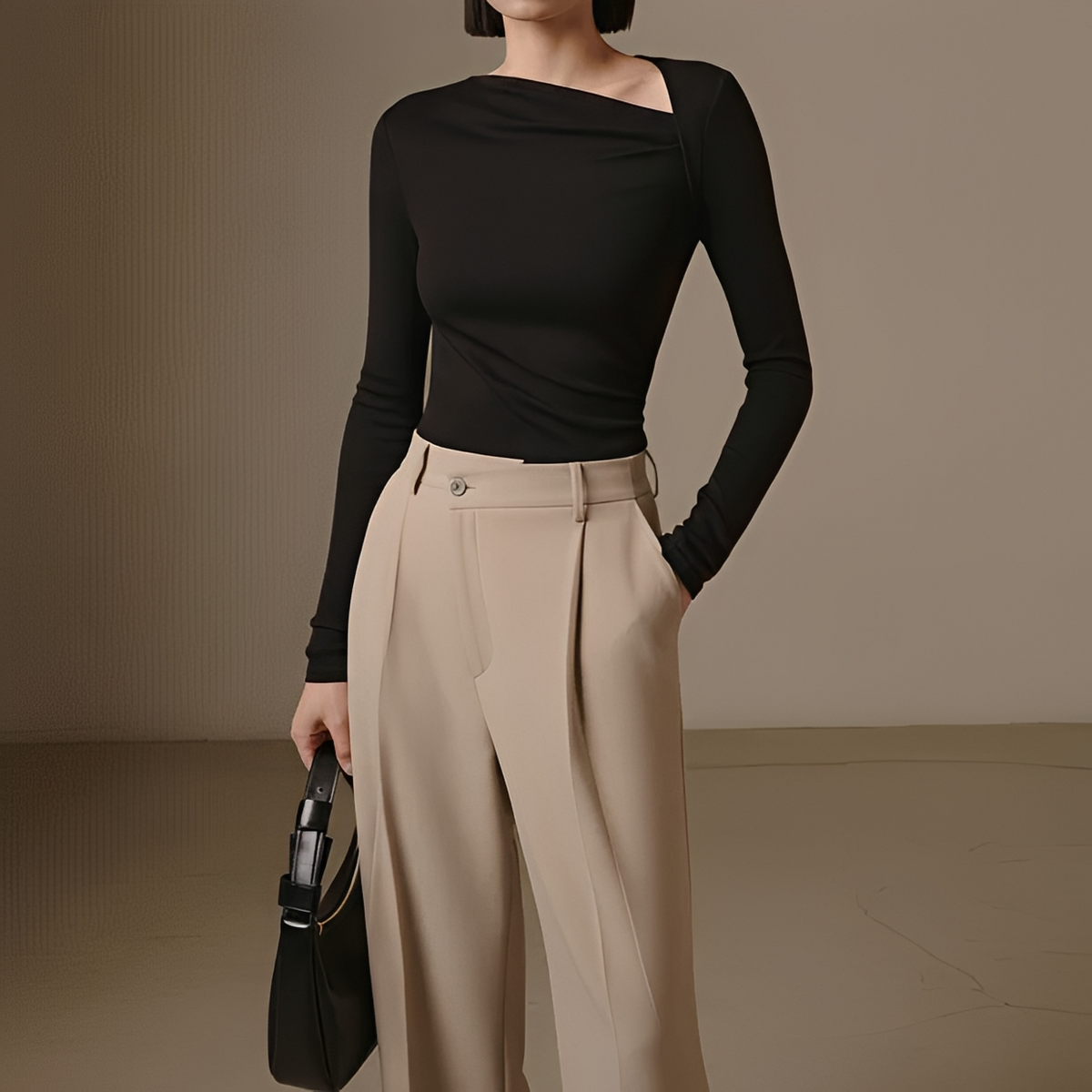 Selina - Blouse asymétrique texturée