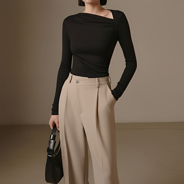 Selina - Blouse asymétrique texturée