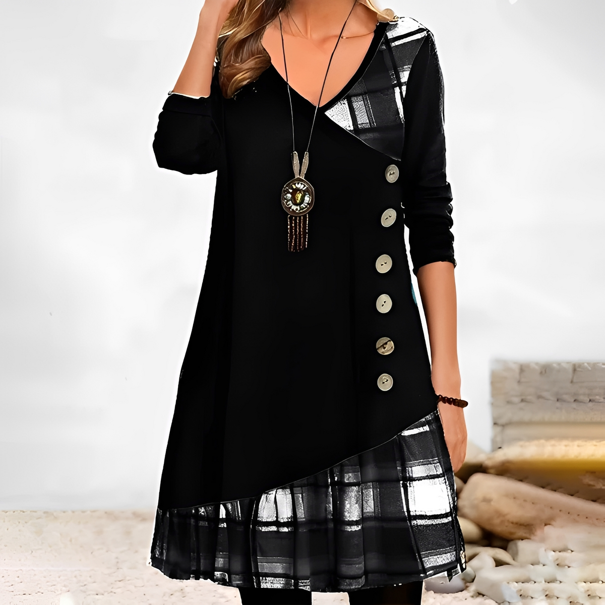 Shawnee - Robe mini à manches longues élégante et chaude