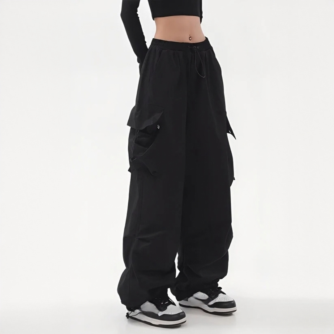 Aimée - Pantalon cargo contemporain à large jambe