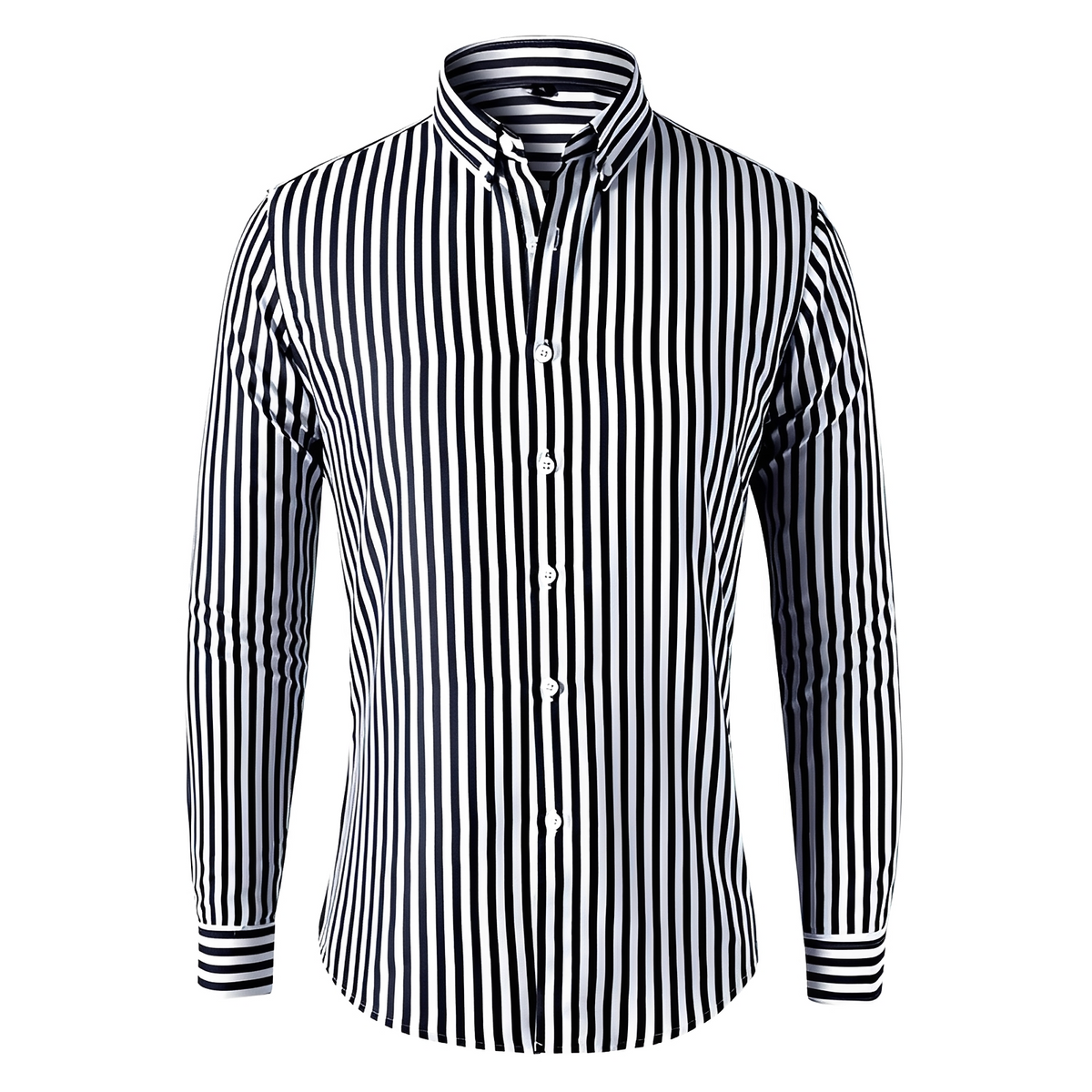 Dennis - Chemise à manches longues avec rayures et coupe décontractée
