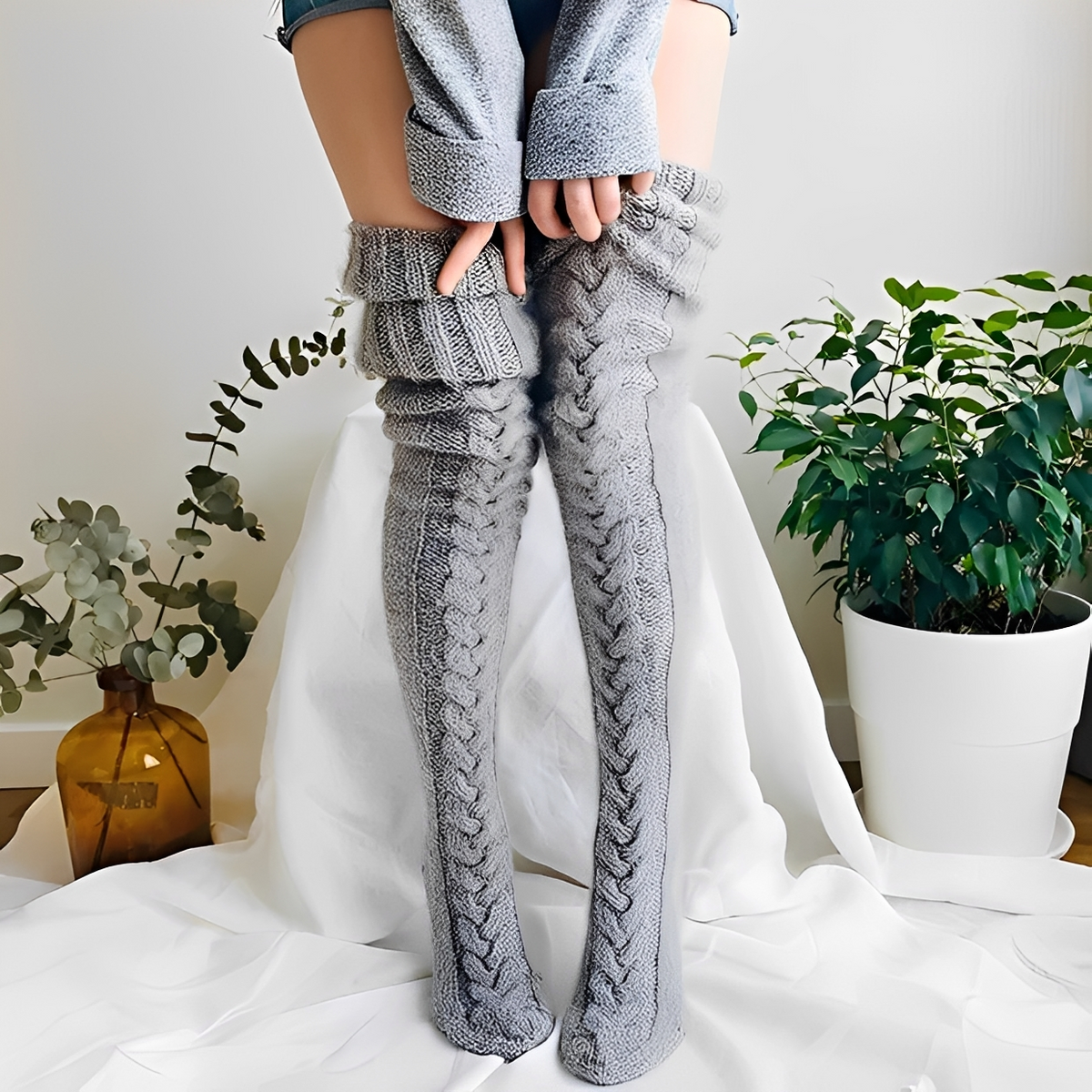 Hailee - Chaussettes overknee confortables et chaudes