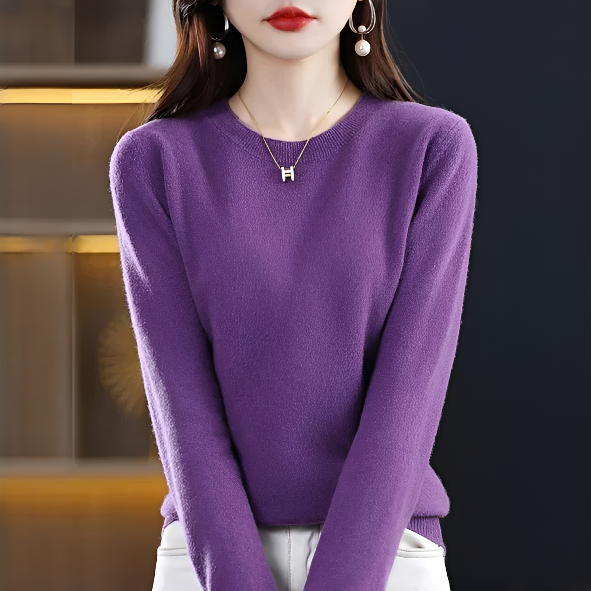 Shynna - Pull élégant et doux à col rond