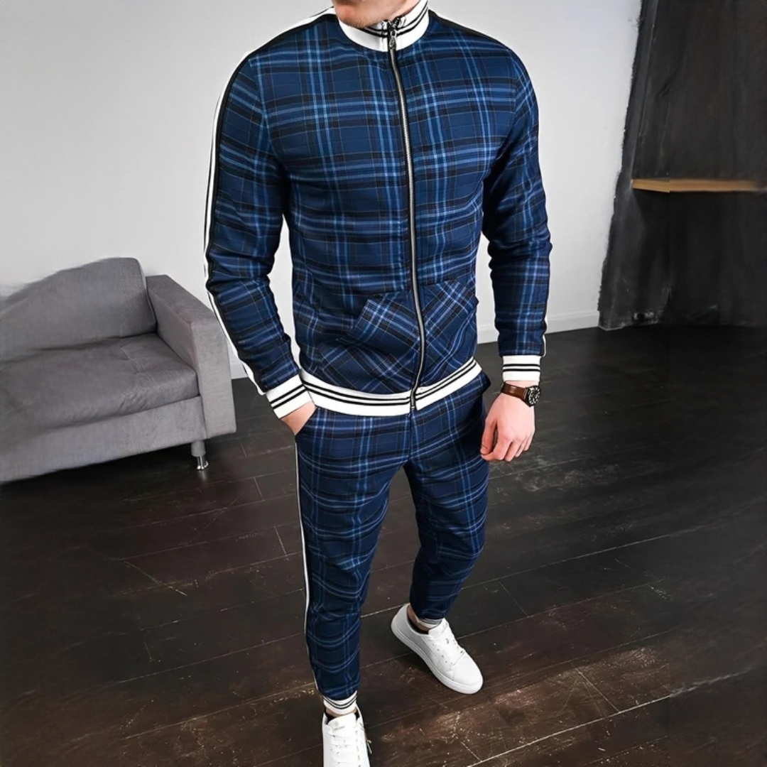 Neal - Ensemble stylisé de pantalon à motif de carreaux