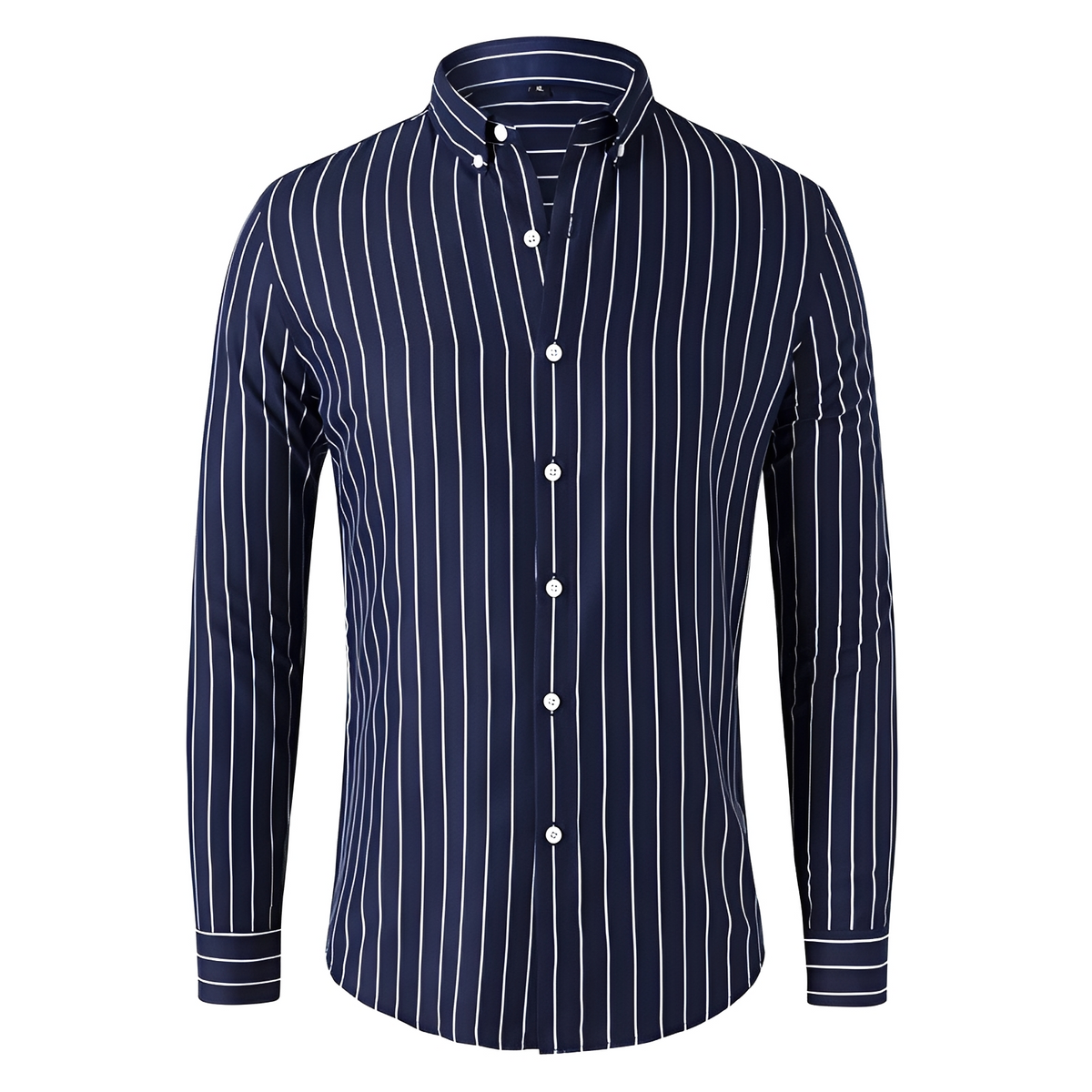 Dennis - Chemise à manches longues avec rayures et coupe décontractée