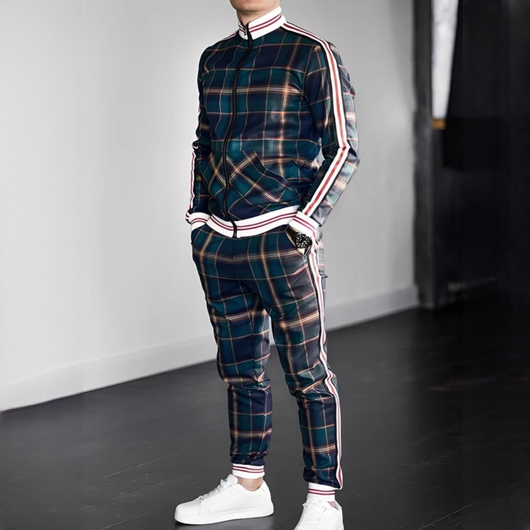 Neal - Ensemble stylisé de pantalon à motif de carreaux