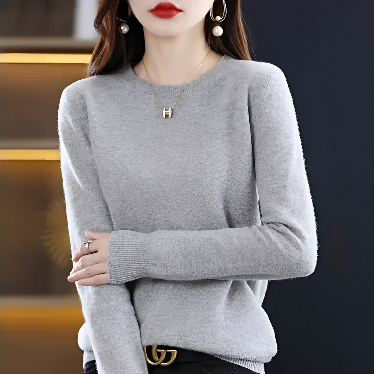 Shynna - Pull élégant et doux à col rond