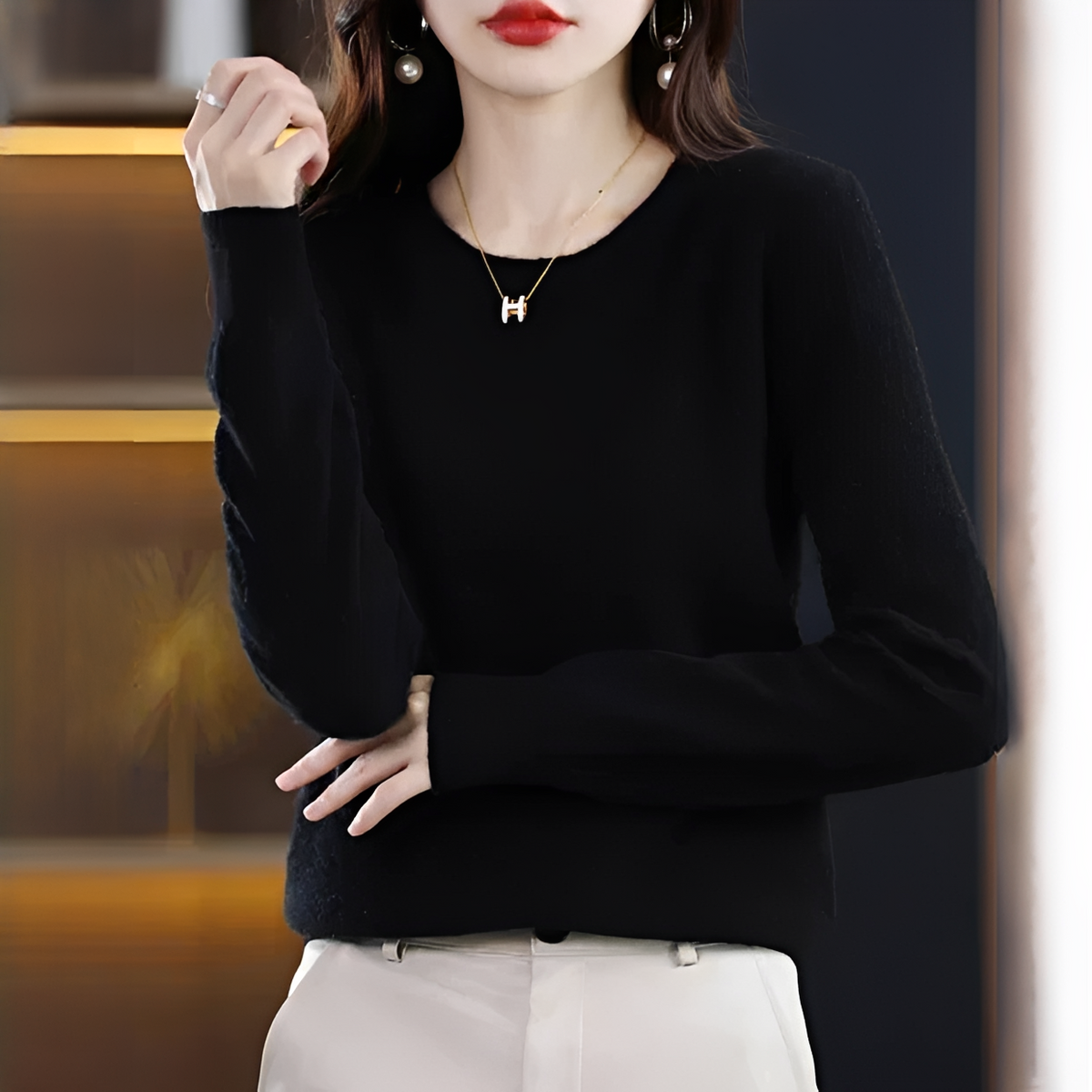 Shynna - Pull élégant et doux à col rond
