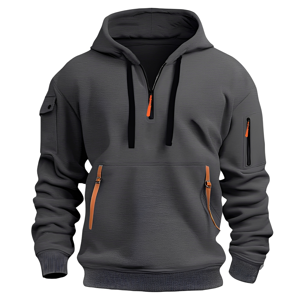 Norton - Sweat à capuche robuste avec fermeture éclair moitié