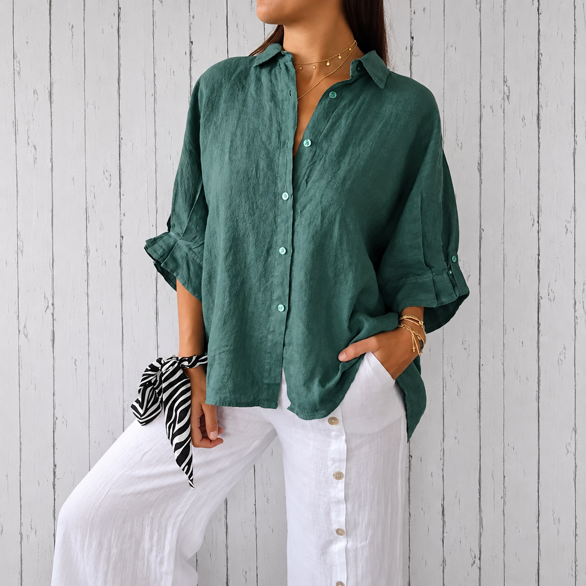 Madison - Blouse Élégante au Style Classique et aux Boutons