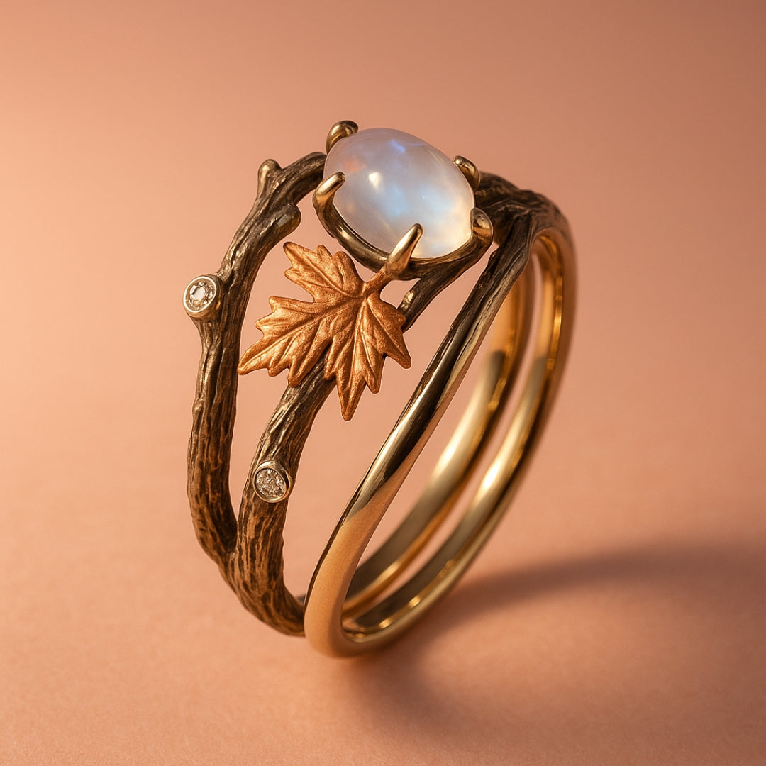 Celestia – Bague en pierre de lune avec charme naturel