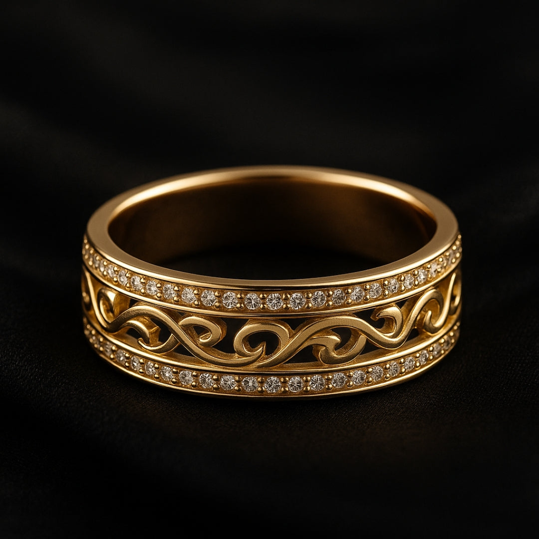 Elena – Bague dorée creuse brillante