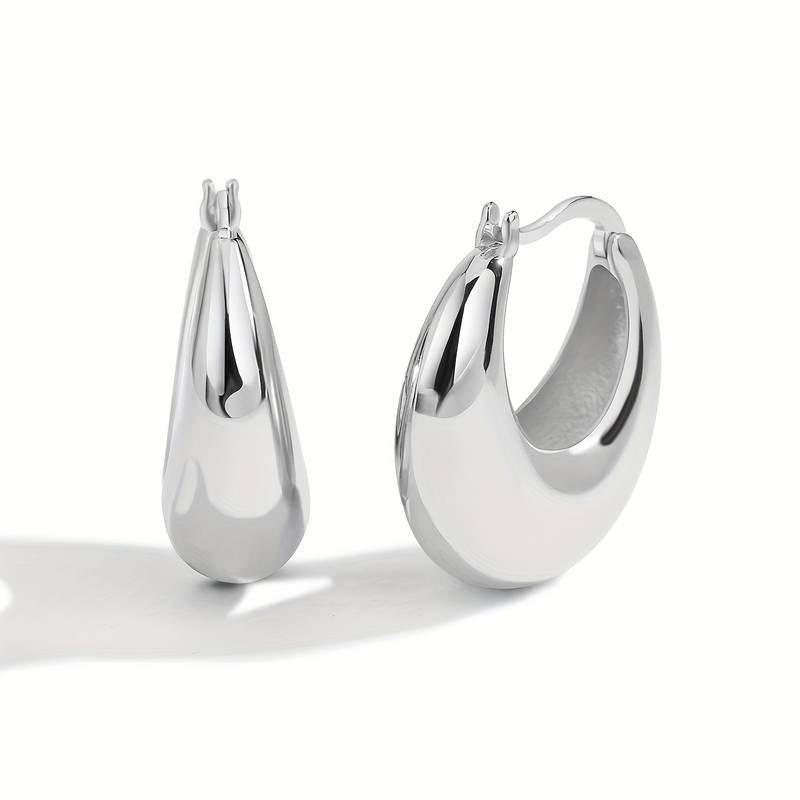 Boucles d'oreilles épaisses en or 18 carats - Boucles d'oreilles ouvertes épaisses