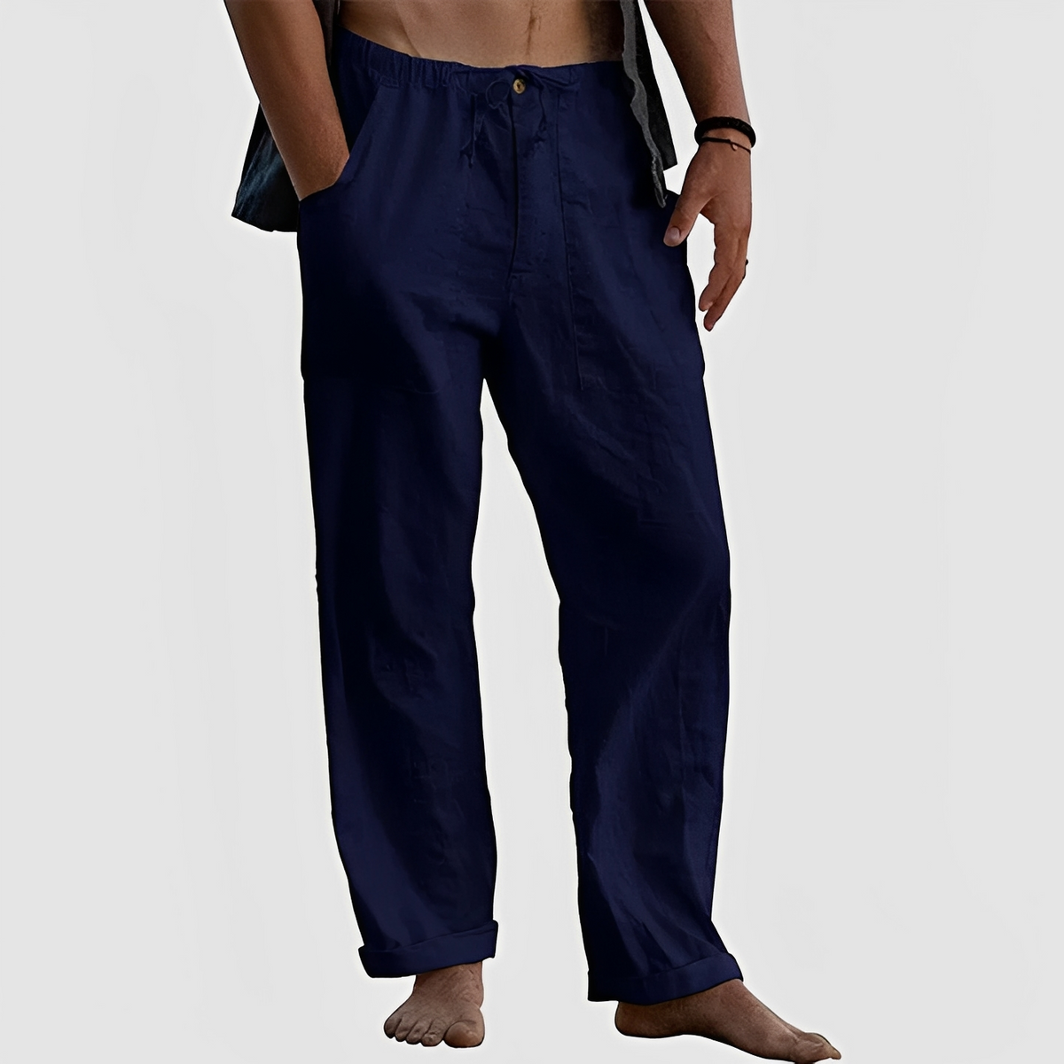 Jovan - Pantalon d'été décontracté avec cordon pour homme