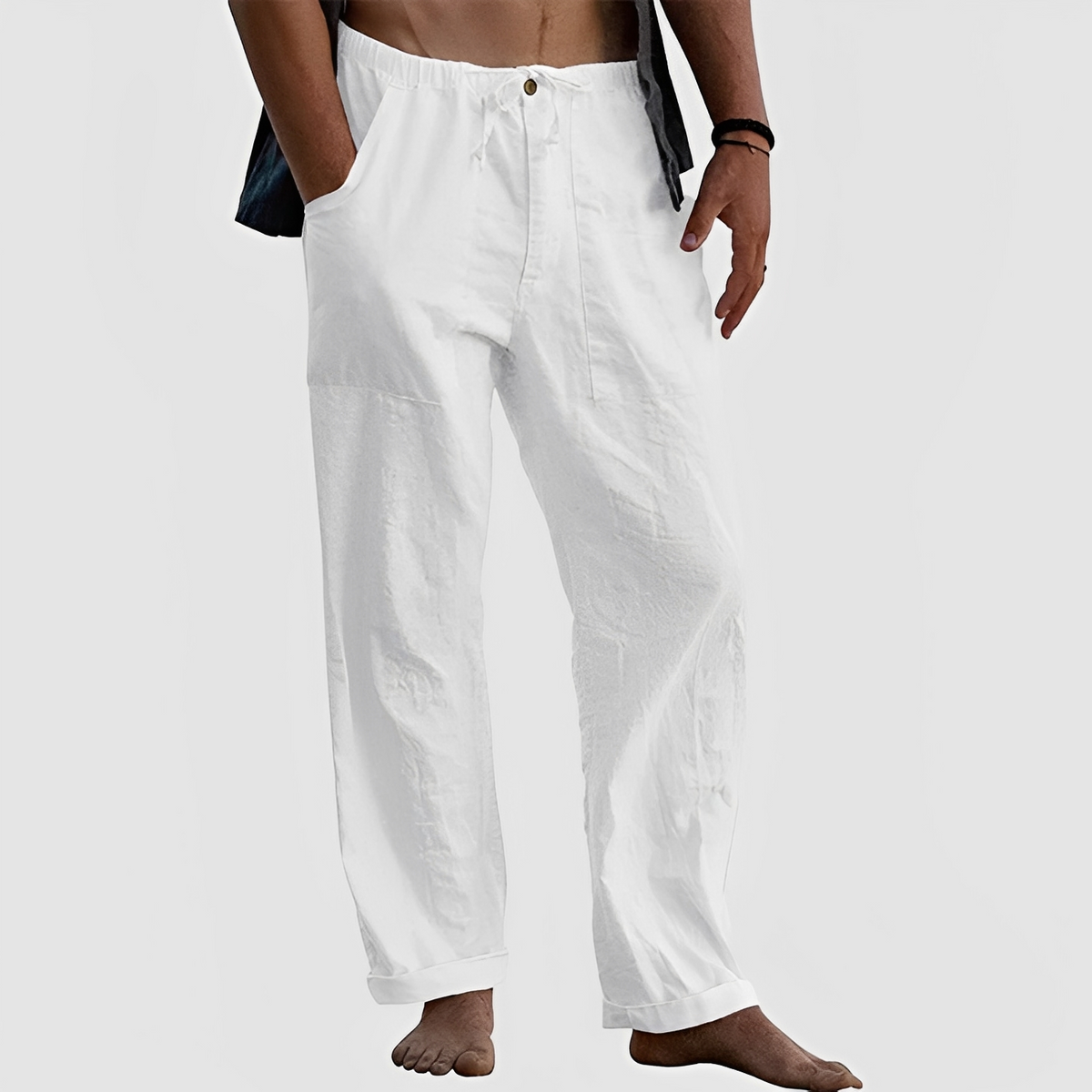 Jovan - Pantalon d'été décontracté avec cordon pour homme