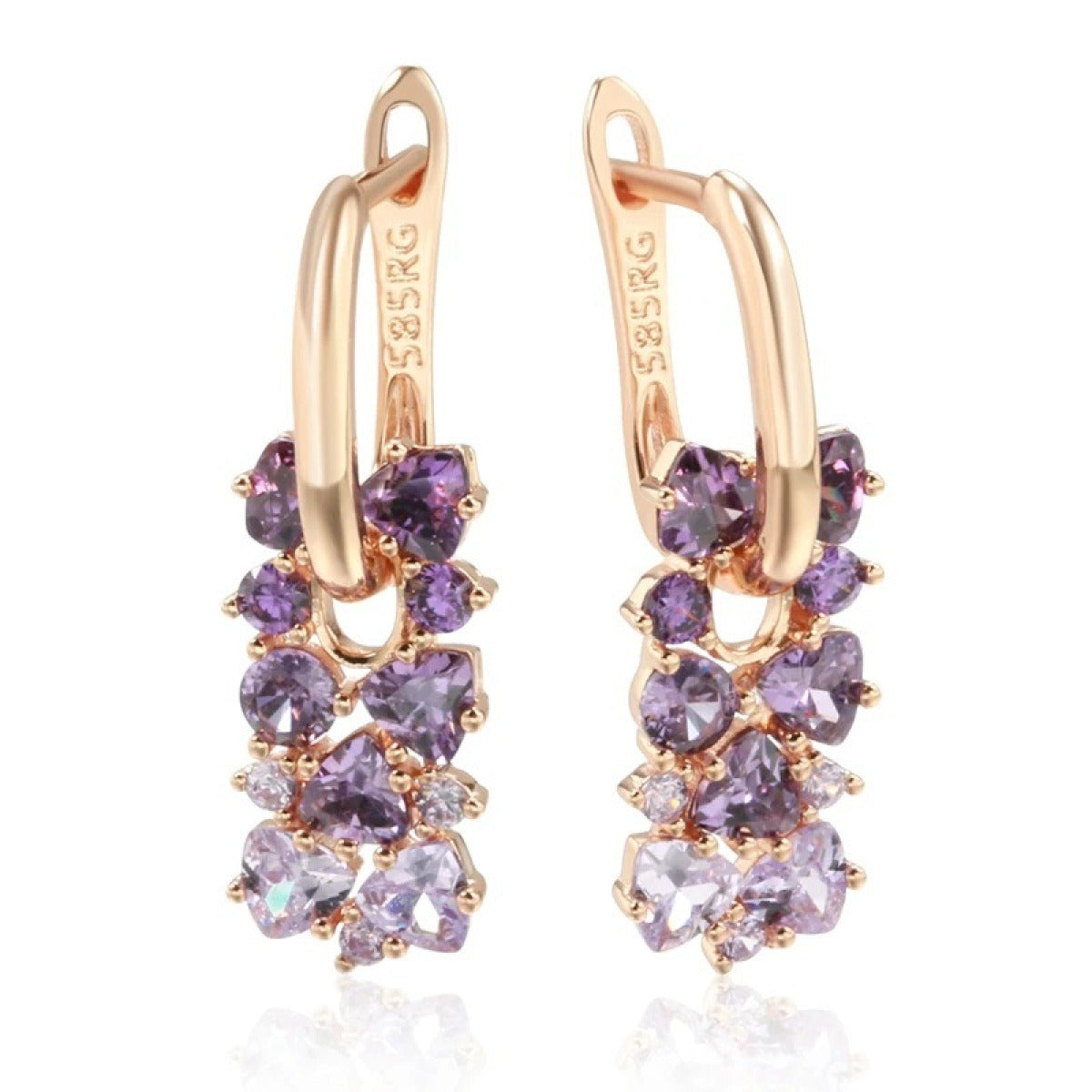 Leah - Boucles d'oreilles élégantes en lilas