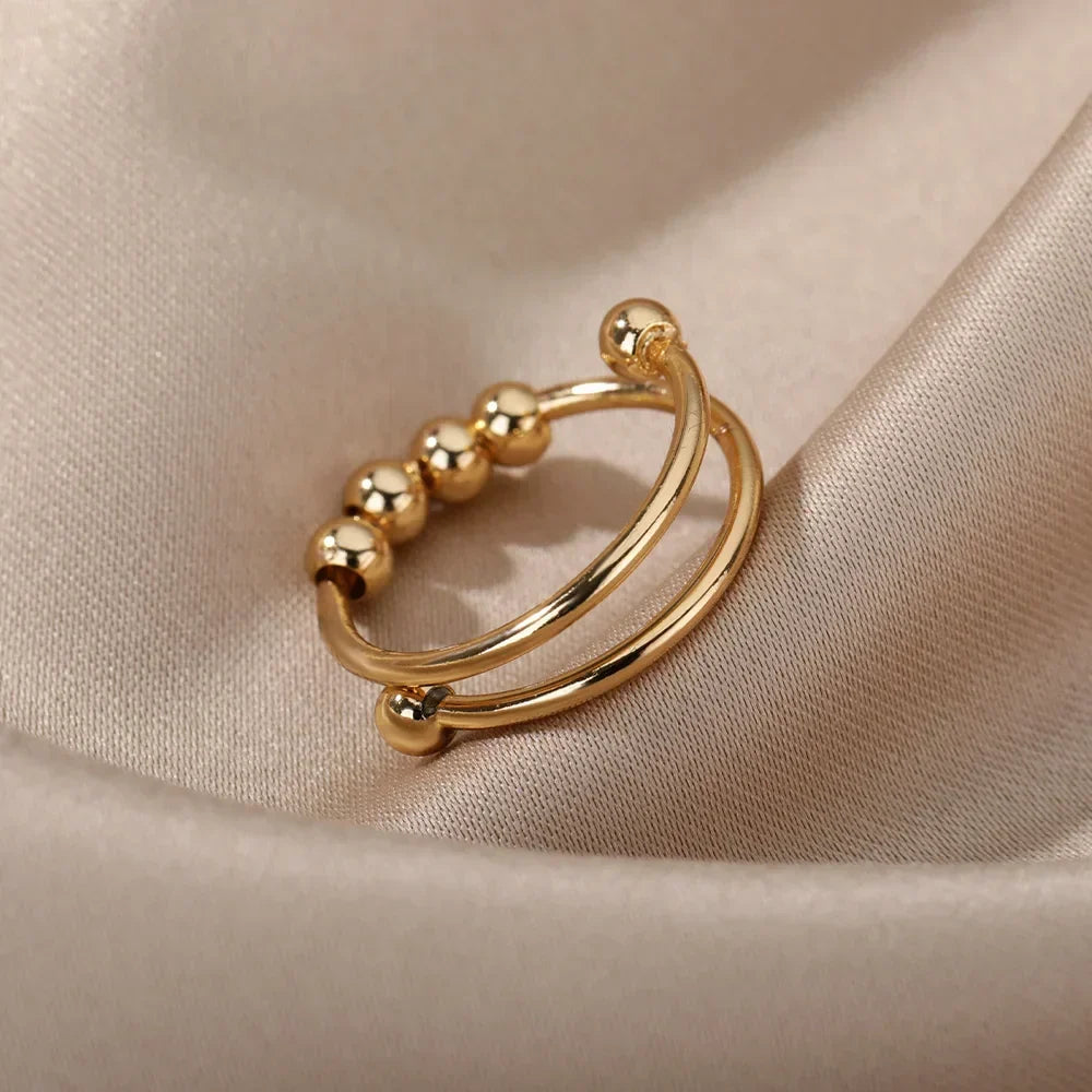 Maelis – Bague anti-stress avec perles tournantes