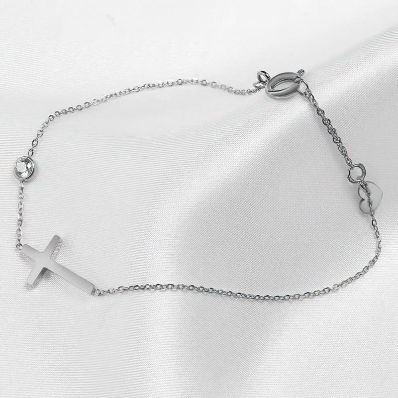 Althea – Bracelet avec croix pour dames en or et argent
