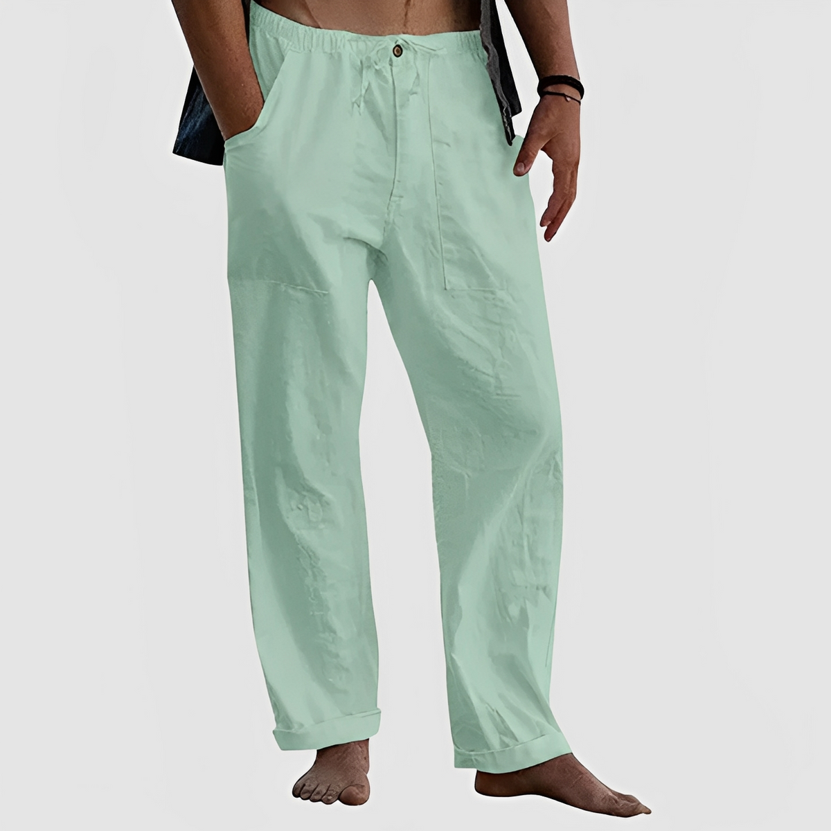 Jovan - Pantalon d'été décontracté avec cordon pour homme