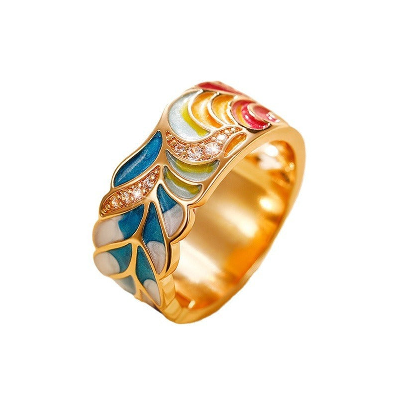 Isolde – Bague avec fleurs peintes à la main