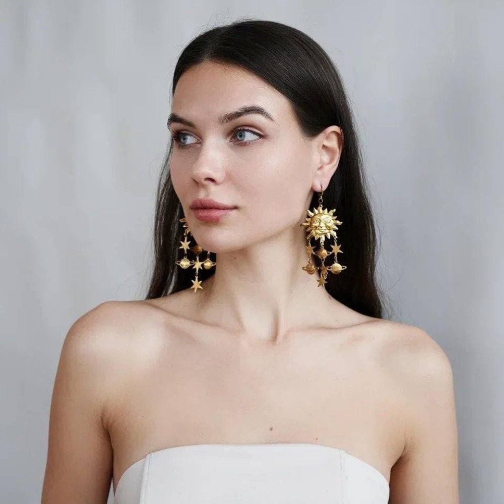 Celestials - Boucles d'oreilles soleil d'astrologie stellaire