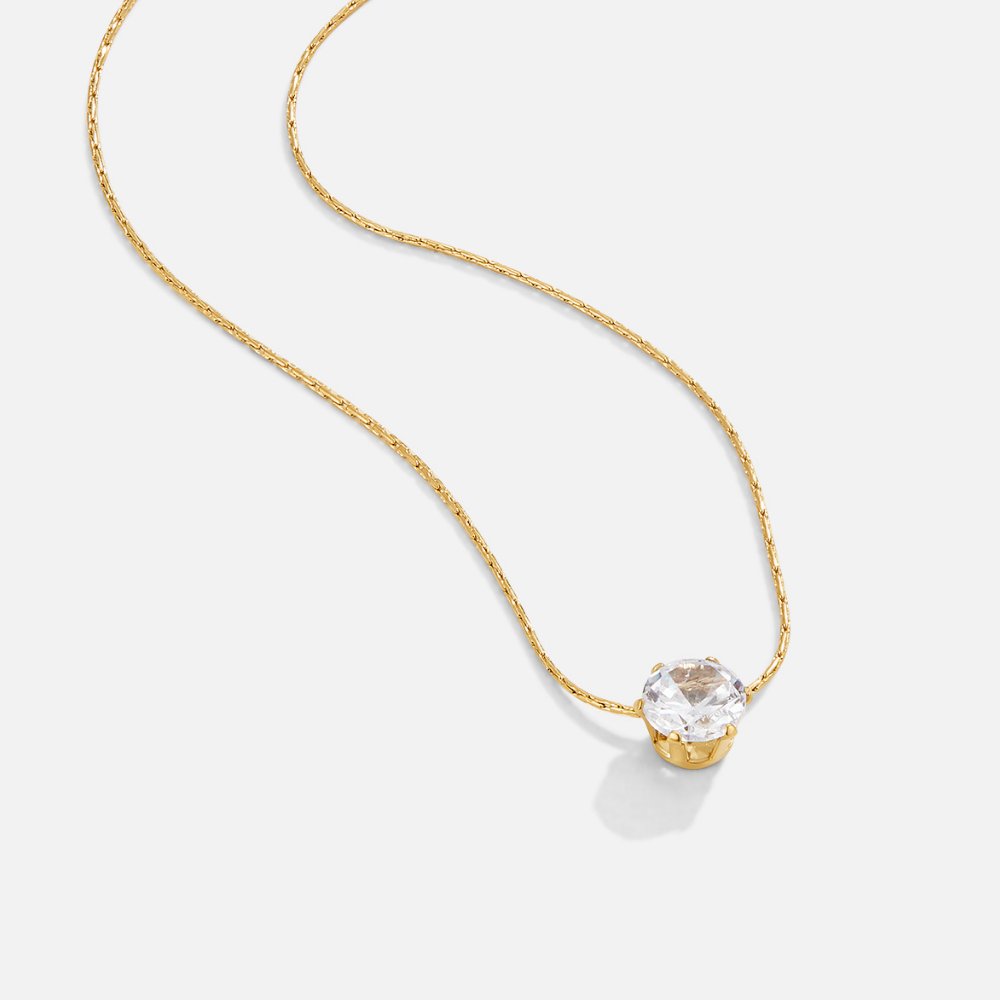 Amaris – collier doré avec cristal rond élégant