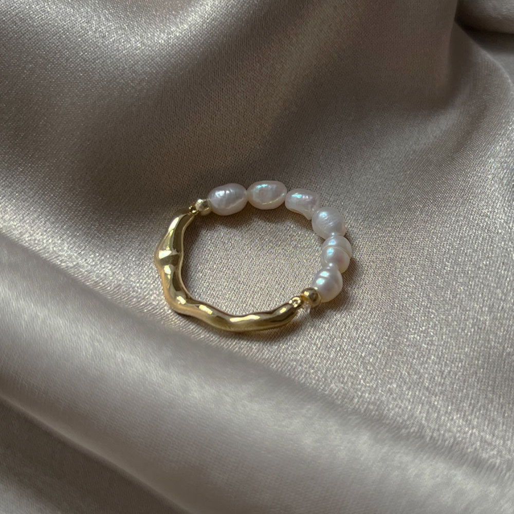 Jane - Bague Dualité Or et Perles