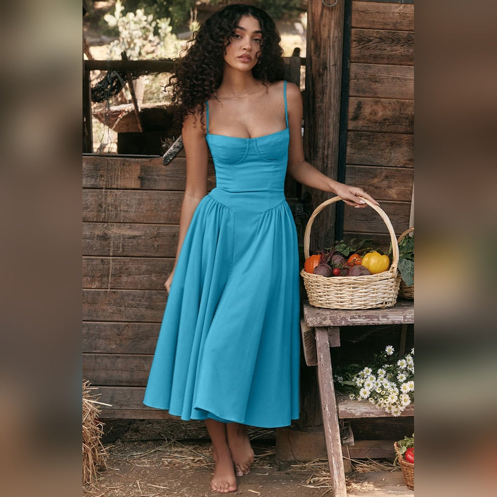 Diana - Robe Midi avec Corset