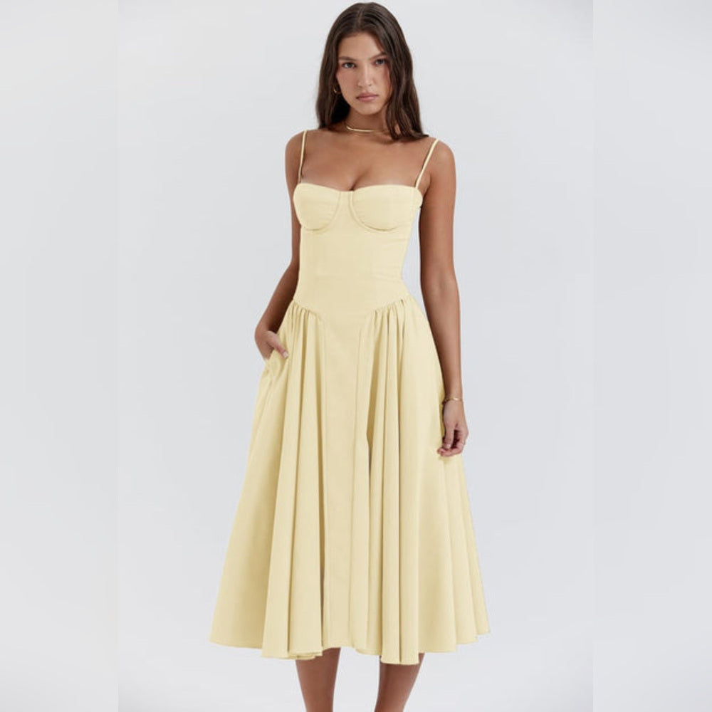 Diana - Robe Midi avec Corset