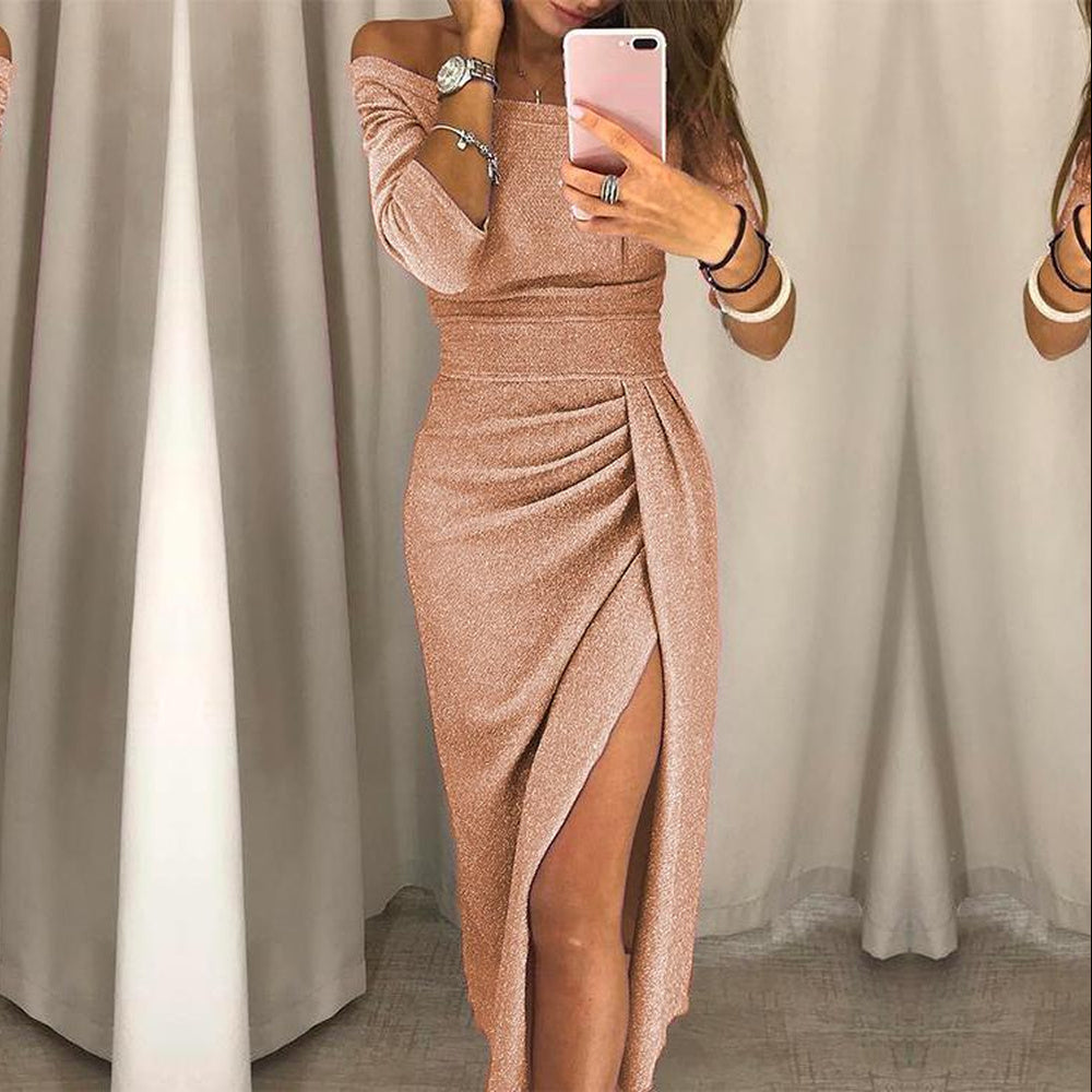 Alessandra – Robe élégante à bretelles dénudées pour femmes