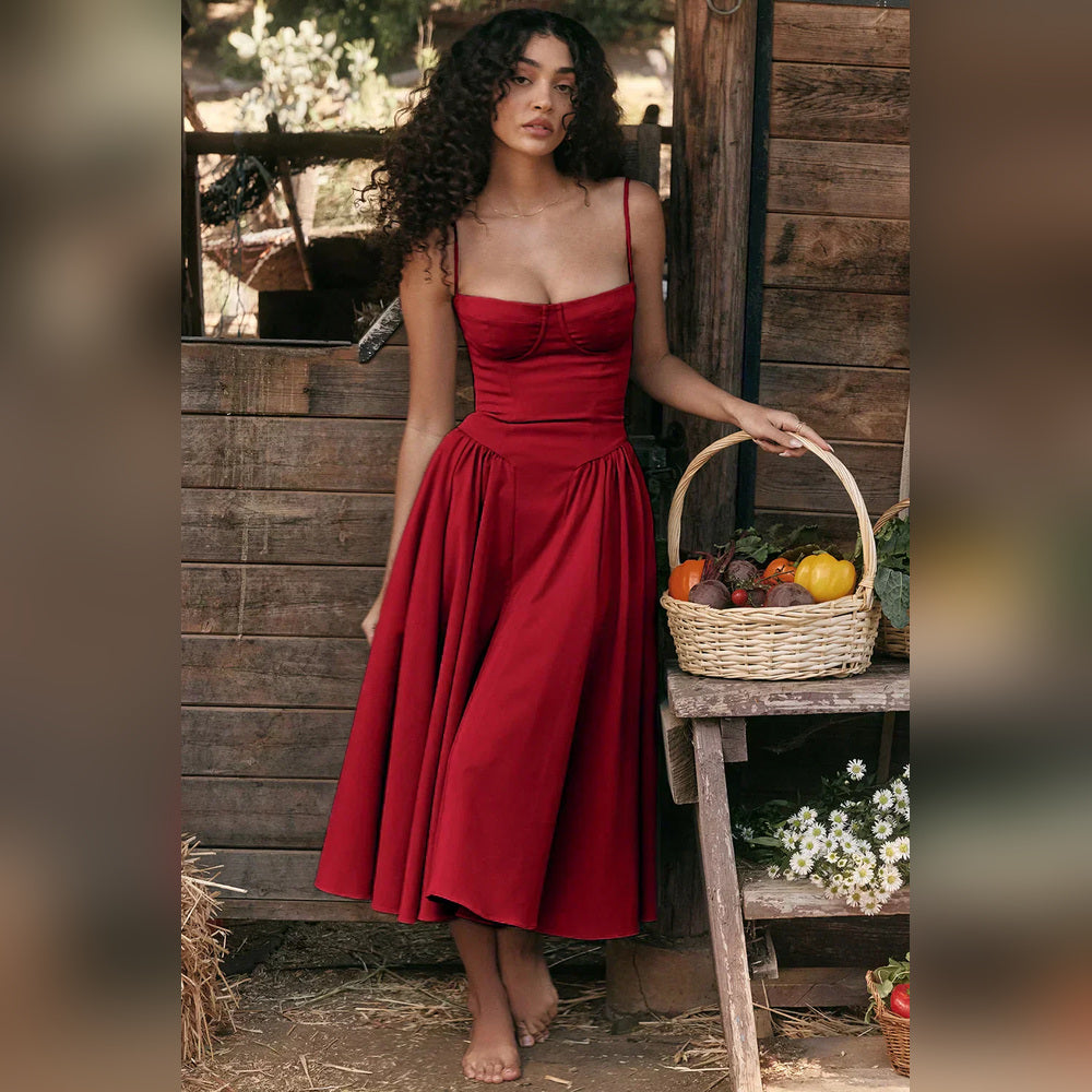 Diana - Robe Midi avec Corset