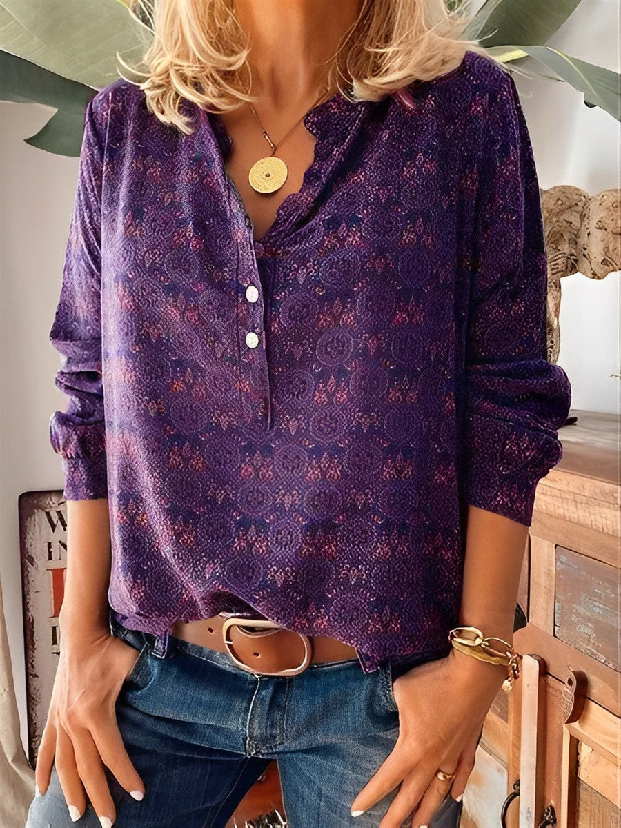 Bellamy - Classique blouse imprimée pour femmes