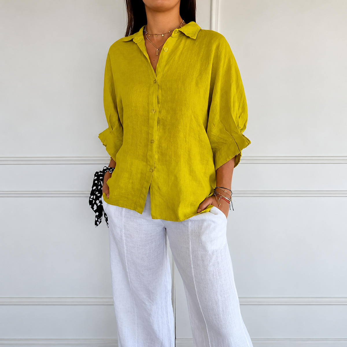 Madison - Blouse Élégante au Style Classique et aux Boutons