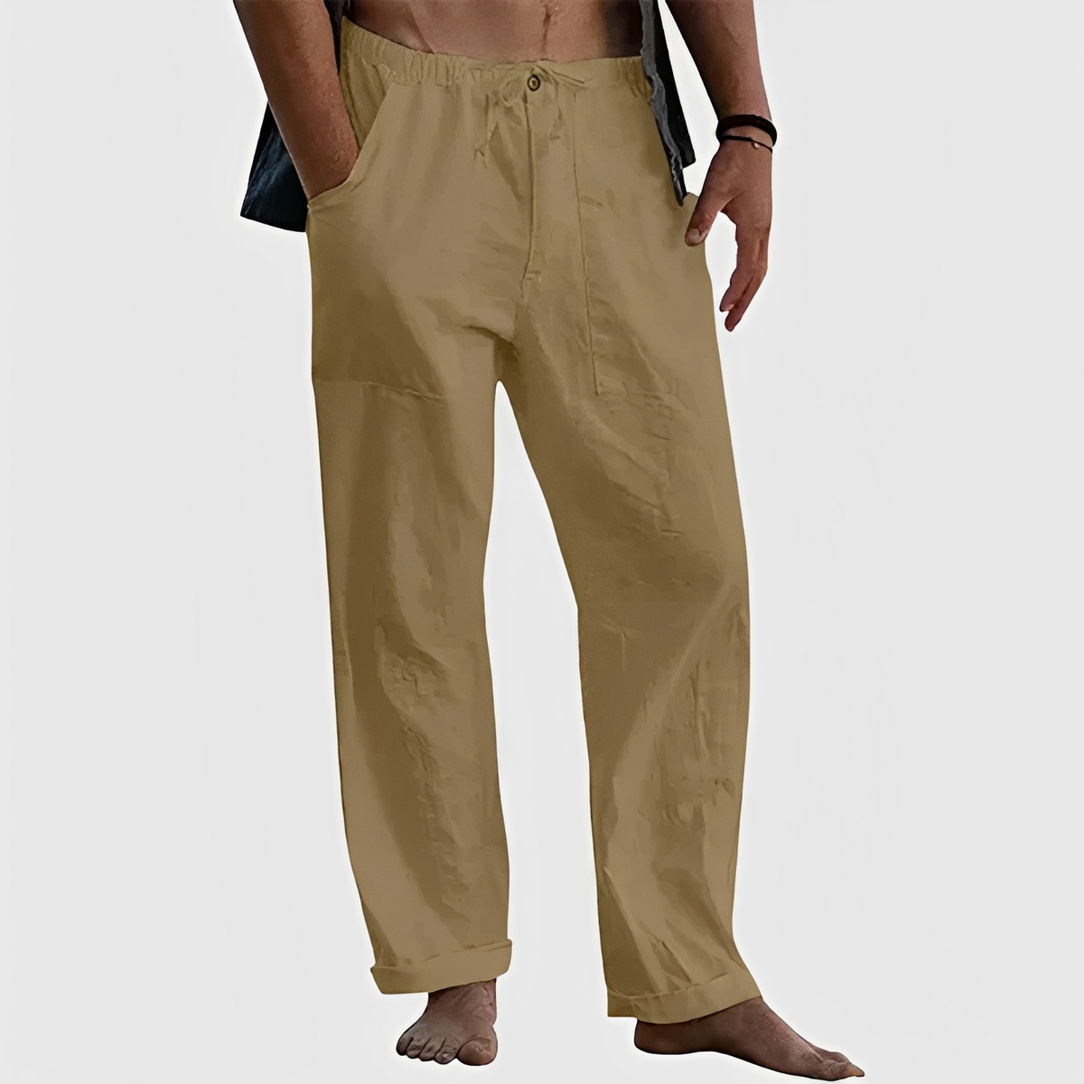 Jovan - Pantalon d'été décontracté avec cordon pour homme