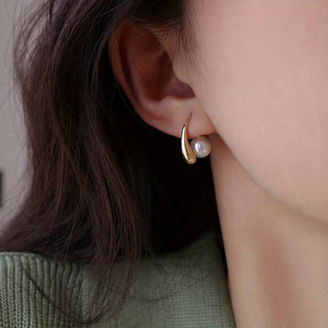 Boucle d'oreille goutte d'eau de perles - Boucle d'oreille goutte d'eau avec fermoir de perles