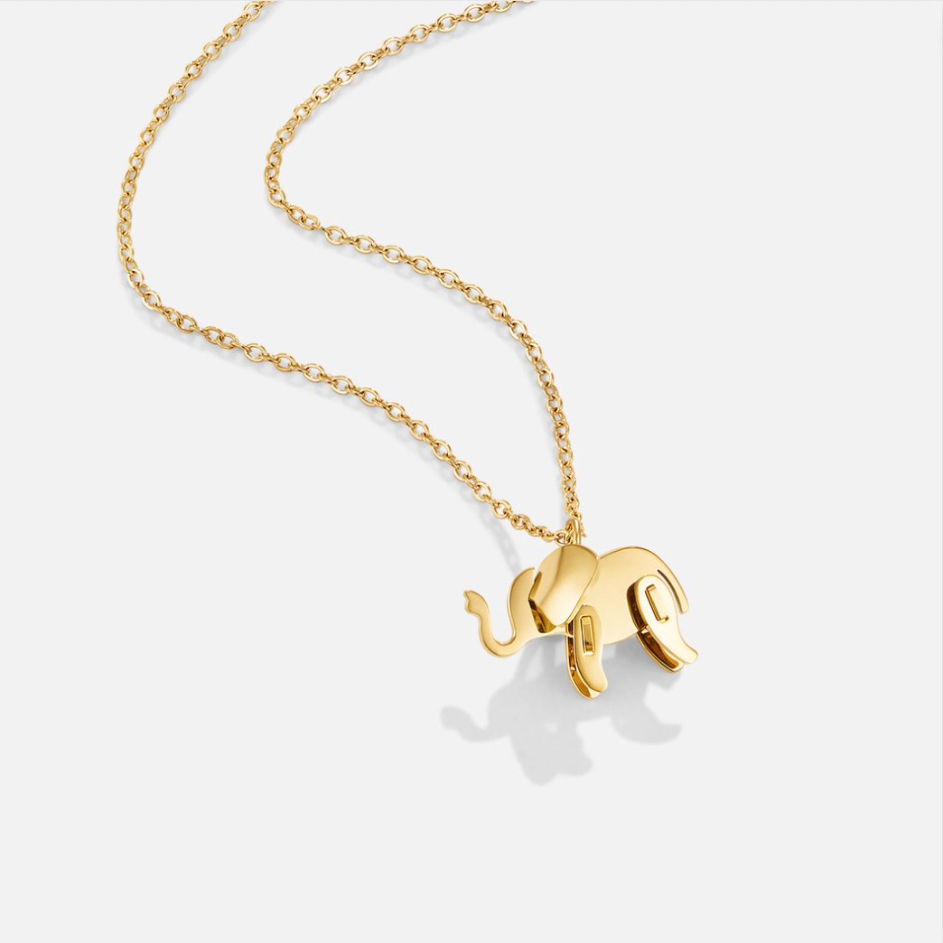 Anaya – collier éléphant doré amulette de la chance