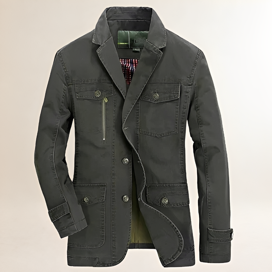 Blazer casual homme à plusieurs poches et fermeture bouton - coupe régulière