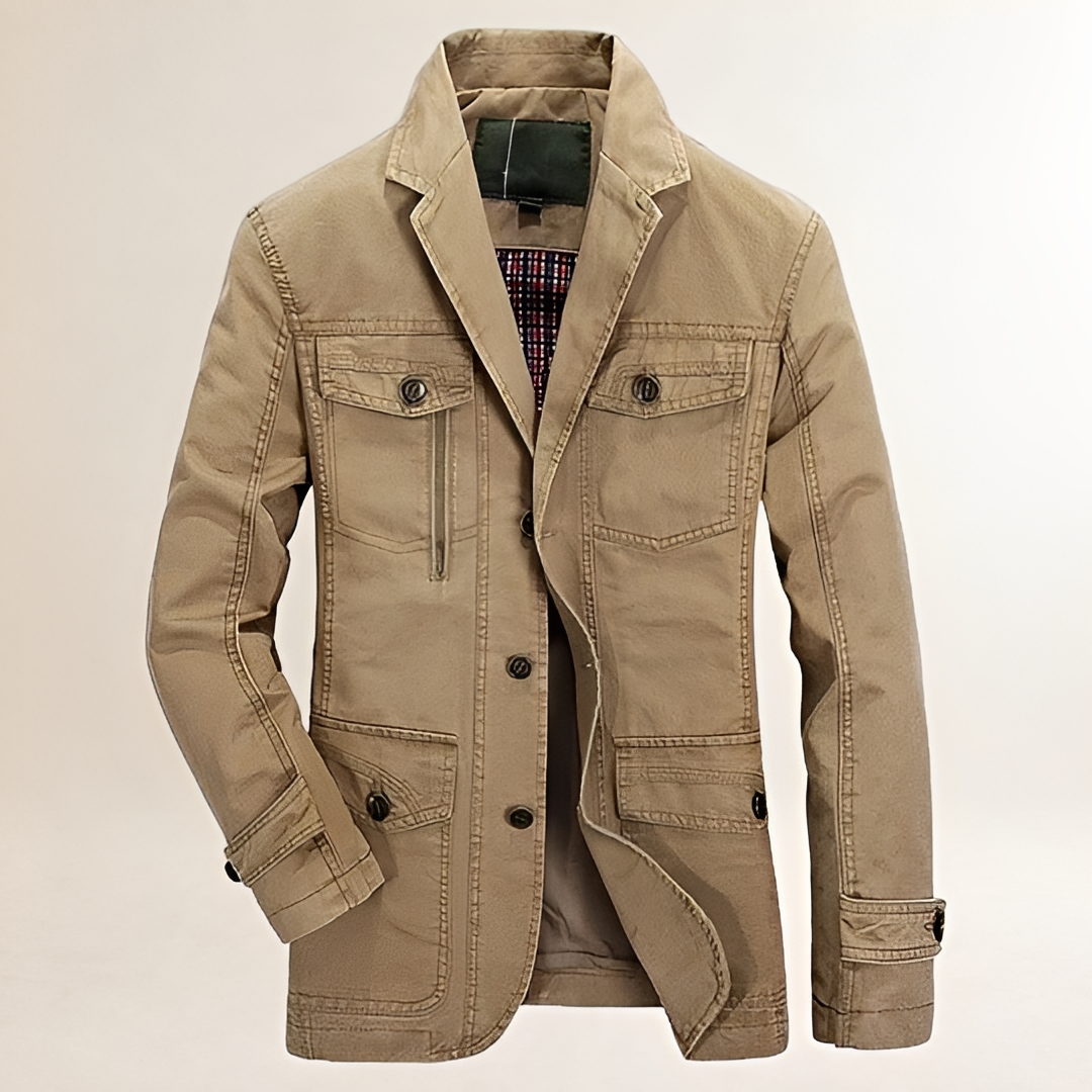 Blazer casual homme à plusieurs poches et fermeture bouton - coupe régulière
