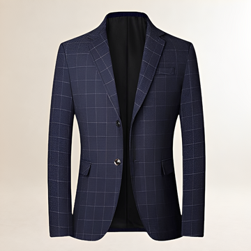 Blazer homme à carreaux à un bouton avec revers à notches et coupe ajustée