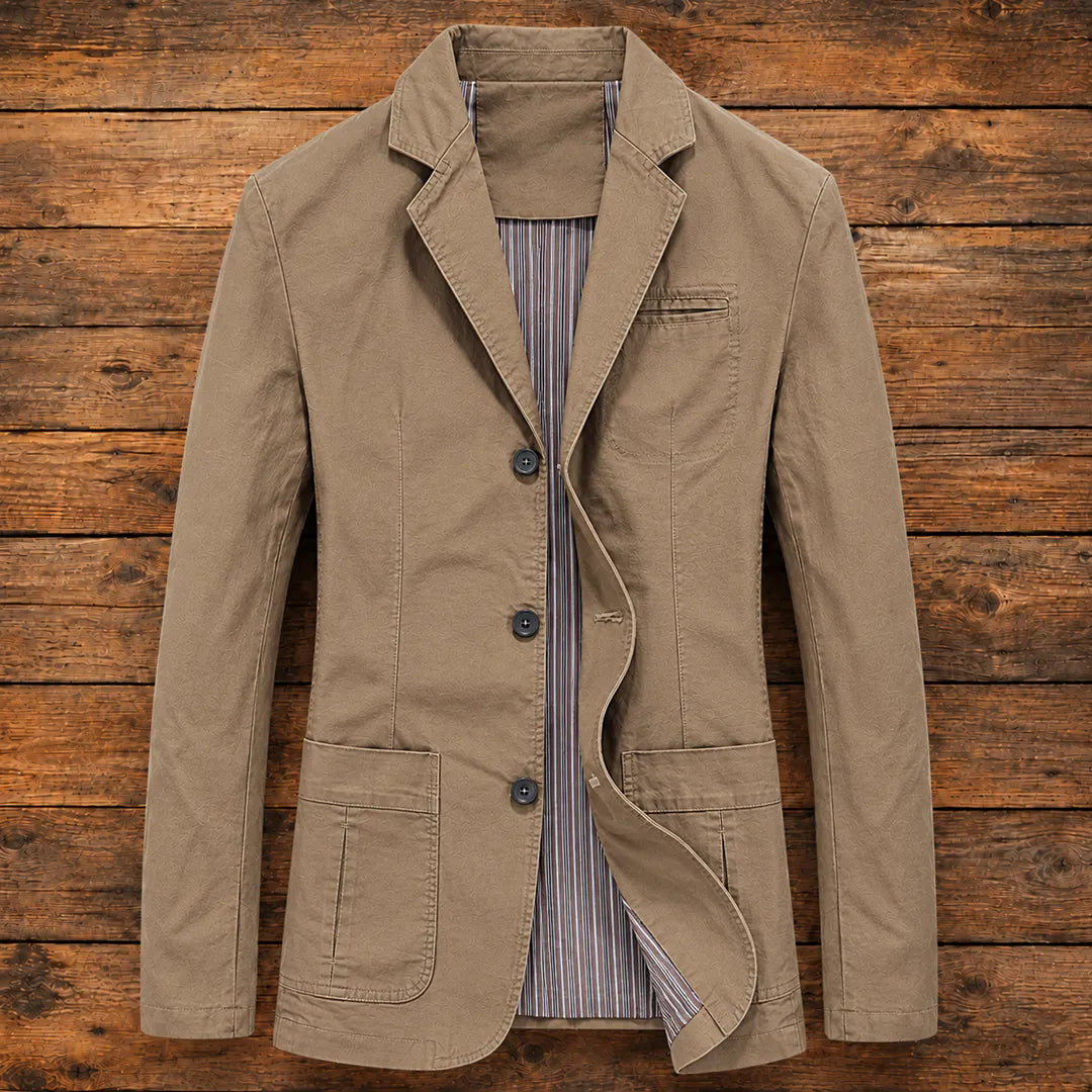 Blazer homme à coupe classique à un bouton avec revers et poches frontales