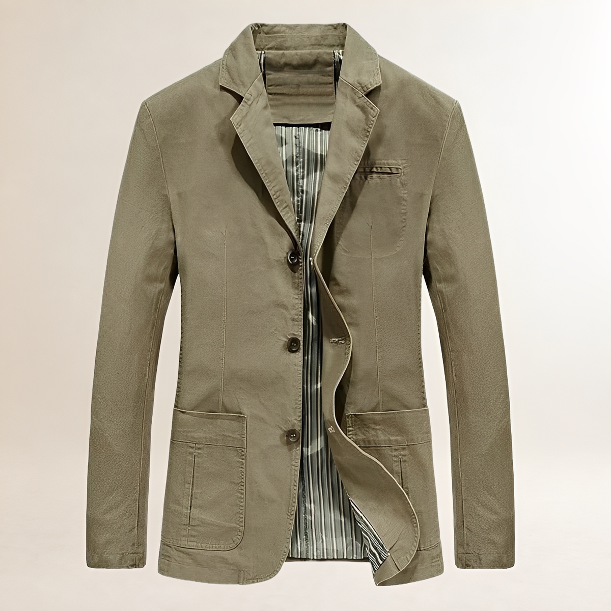 Blazer homme décontracté léger, coupe ajustée, fermeture boutonnée, poches multiples