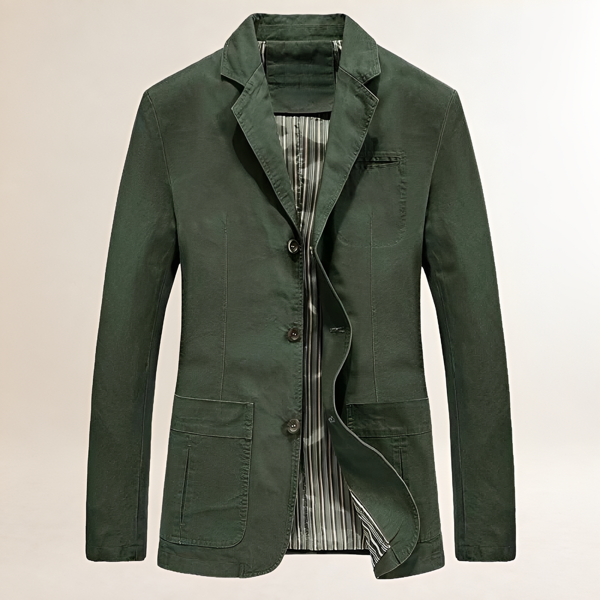Blazer homme décontracté léger, coupe ajustée, fermeture boutonnée, poches multiples