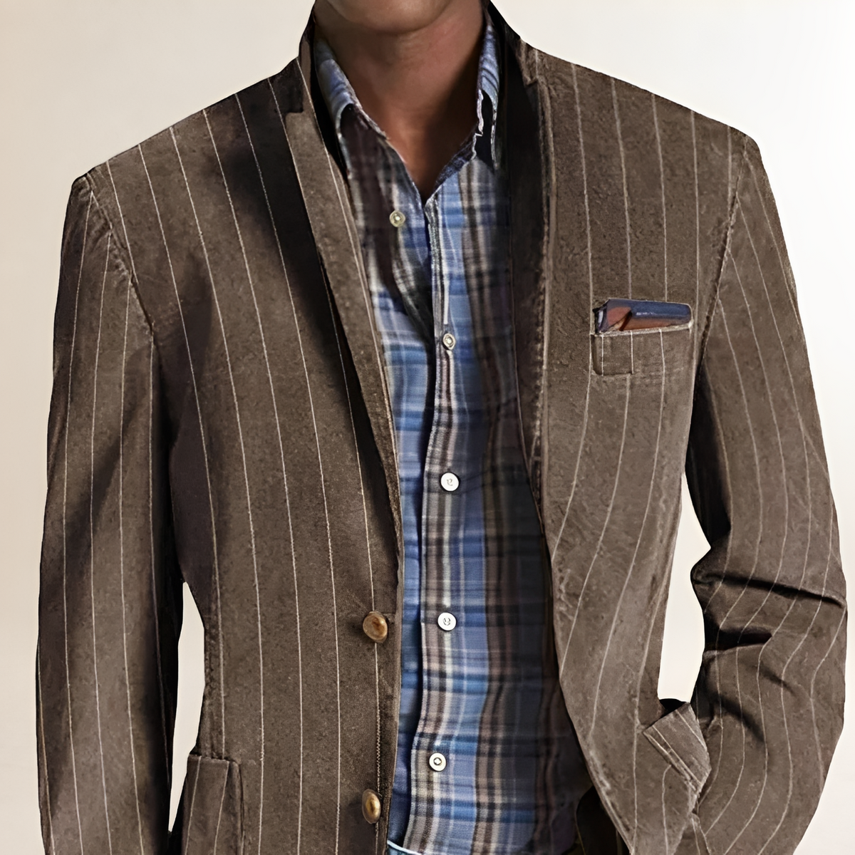 Blazer homme à revers à notches et coudières - coupe régulière