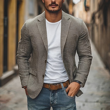 Blazer homme slim à revers à notch et fermeture deux boutons