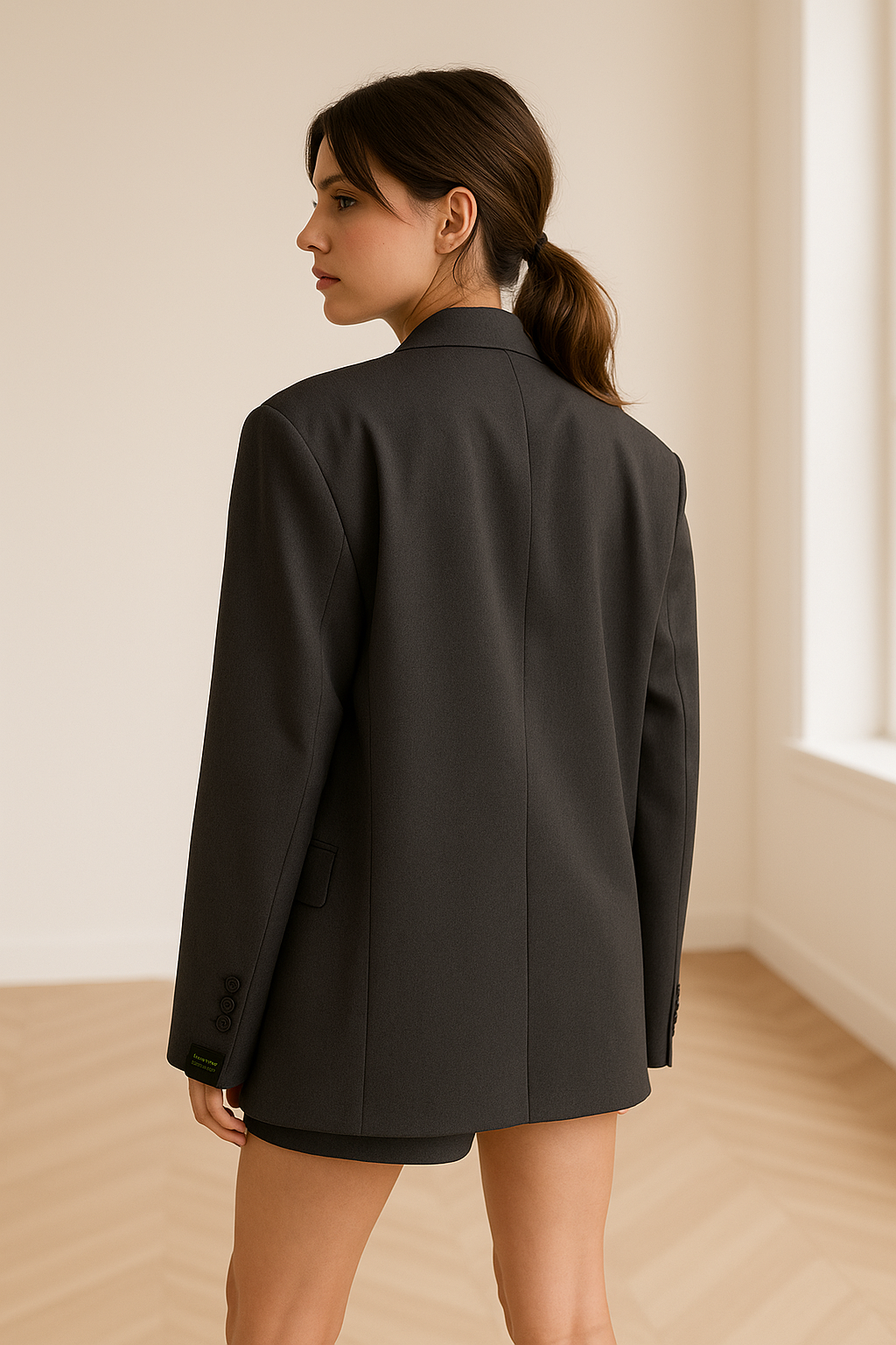 Blazer oversize pour femmes - coupe décontractée avec bouton et revers à notches